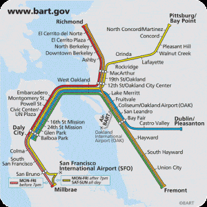 SF BART System Map, 2010
