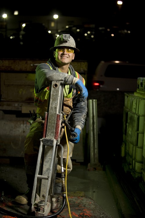 MTC Photographer Karl Nielsen's photograph of this Caldecott Tunnel Fourth Bore construction worker won in AASHTO's Faces of Transportation Building the Future Individual photo competition