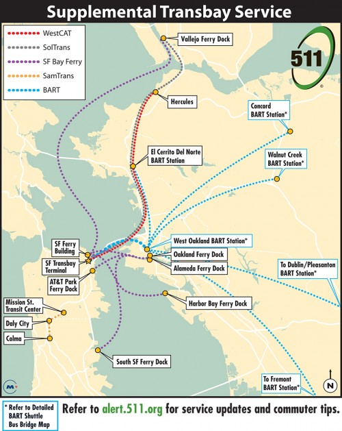 TransBay options during a BART Strike