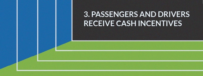 Passengers and drivers receive cash incentives